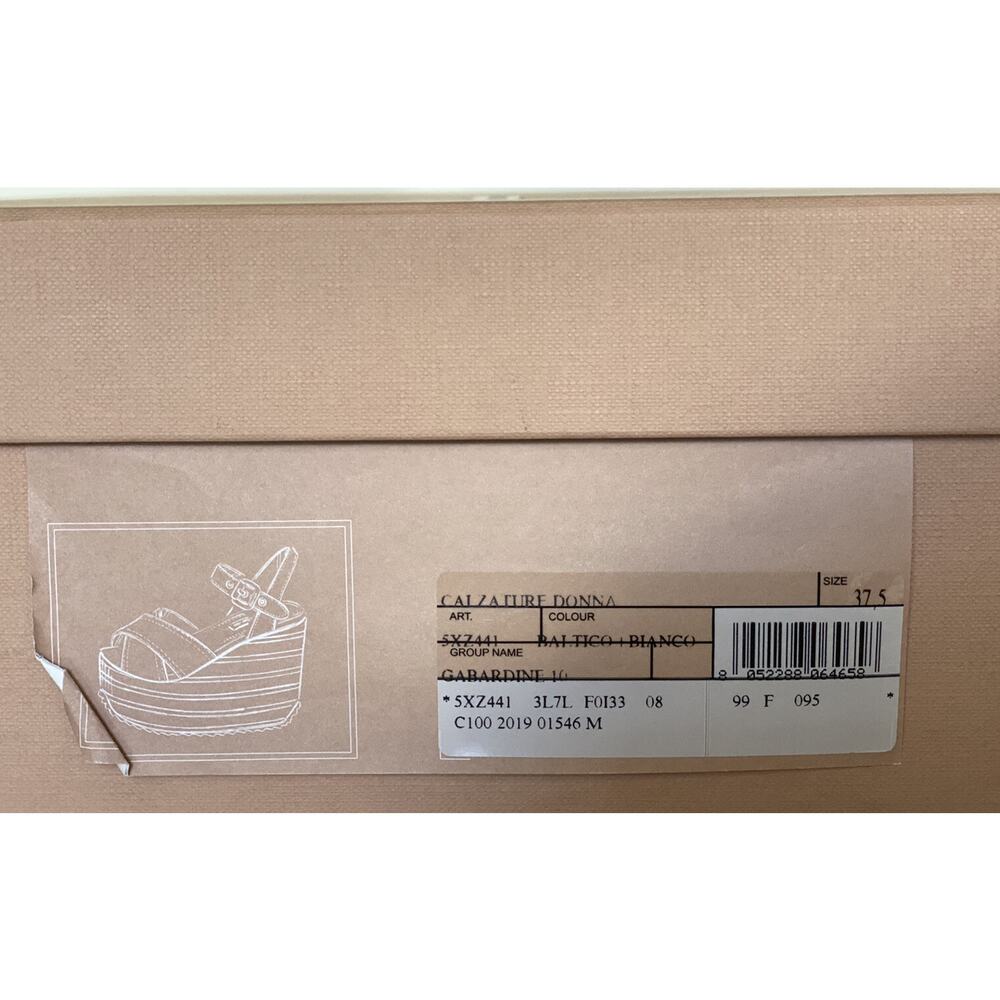 NIB $750 MIU MIU Women's Platform Wedge Blue Sand… - image 12